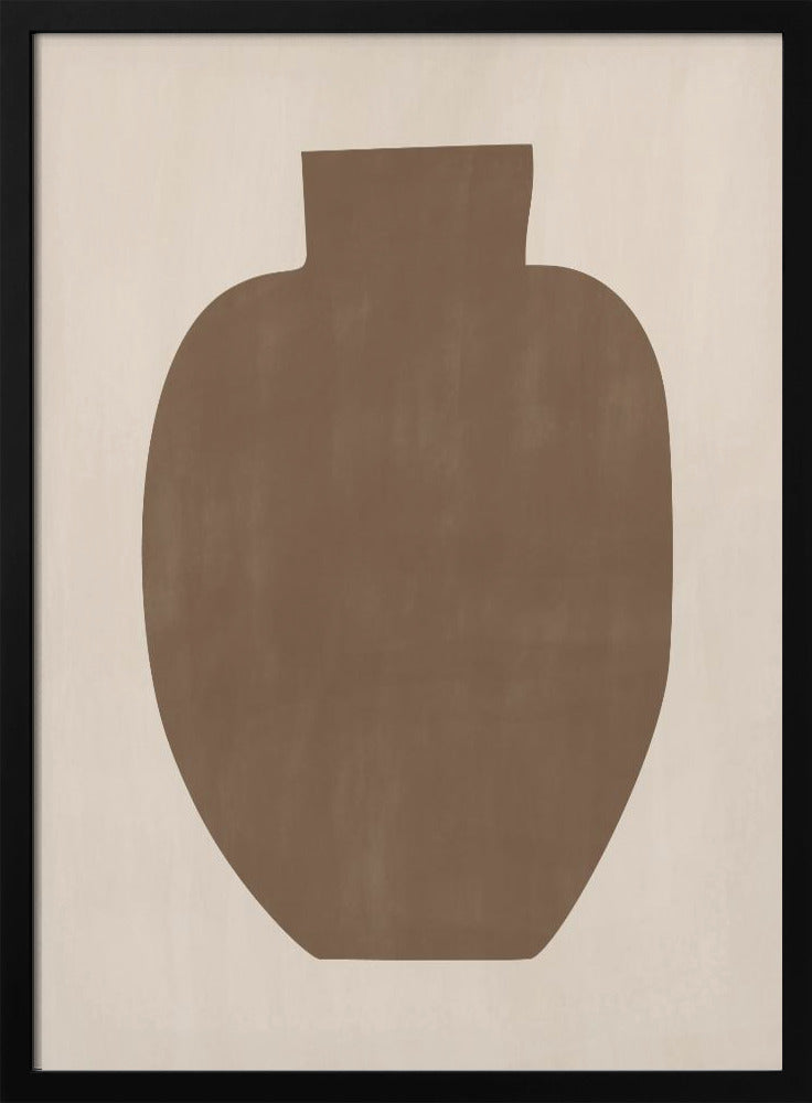 Bruin silhouet van een vaas | Poster