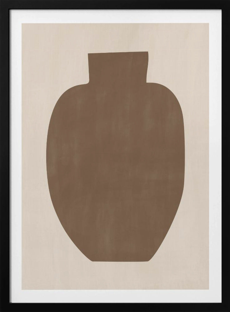 Bruin silhouet van een vaas | Poster