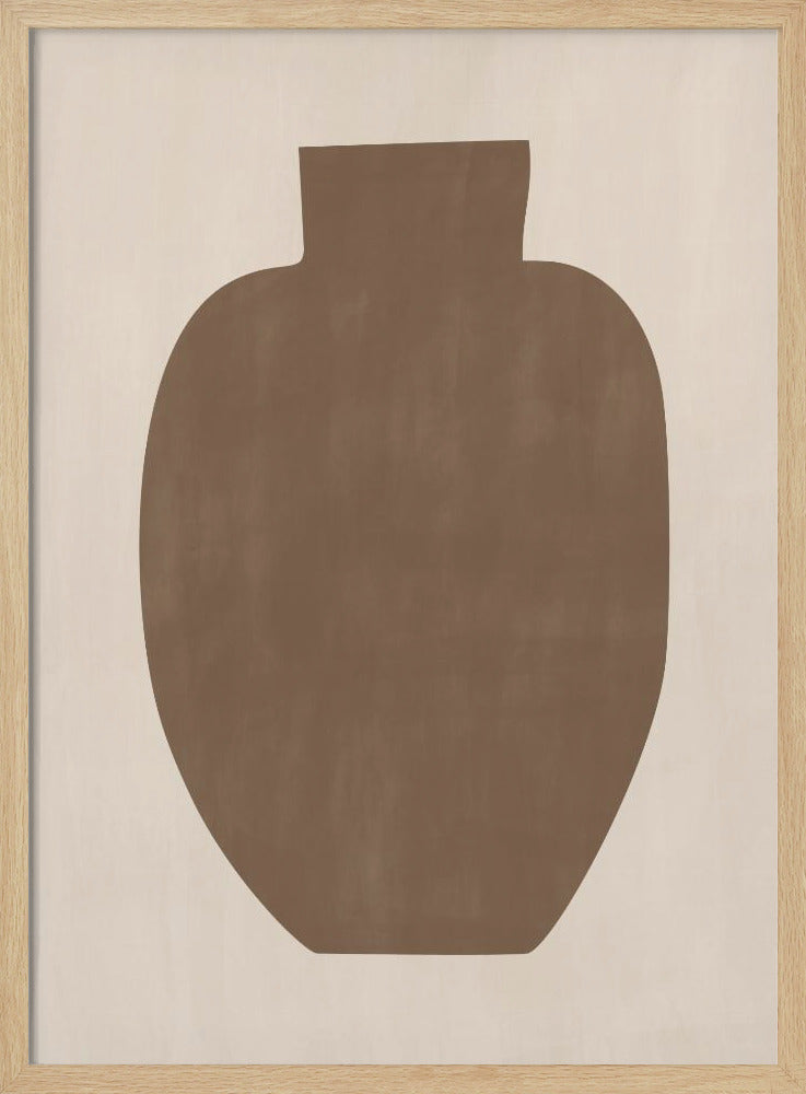 Bruin silhouet van een vaas | Poster