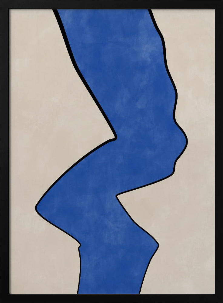 Gedurfde blauwe contour | Poster