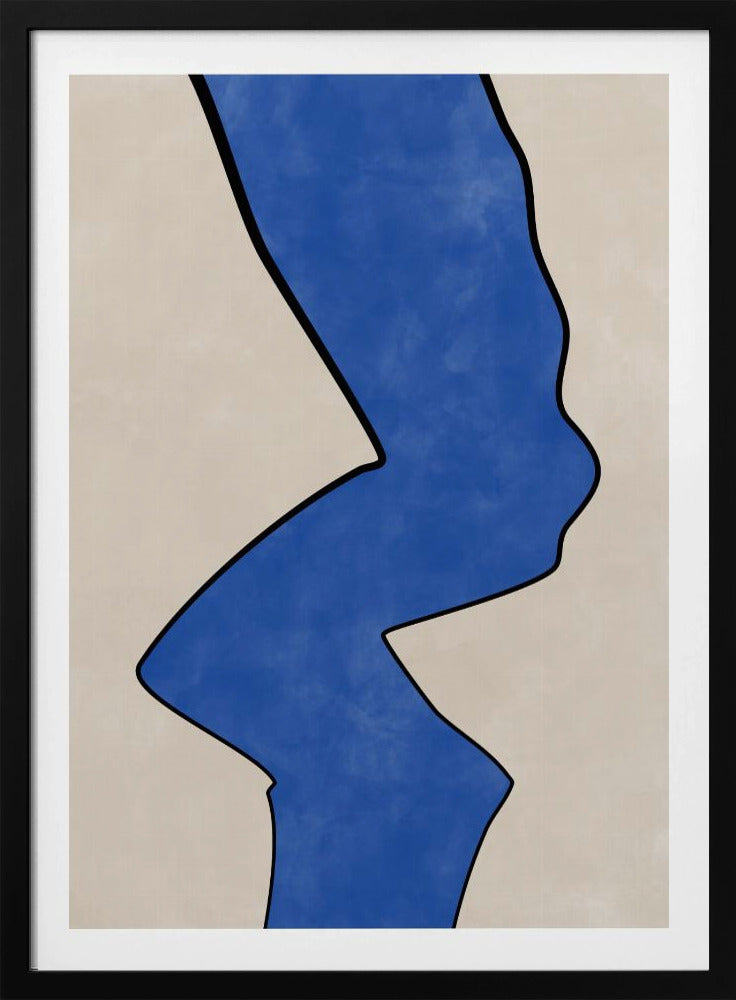 Gedurfde blauwe contour | Poster