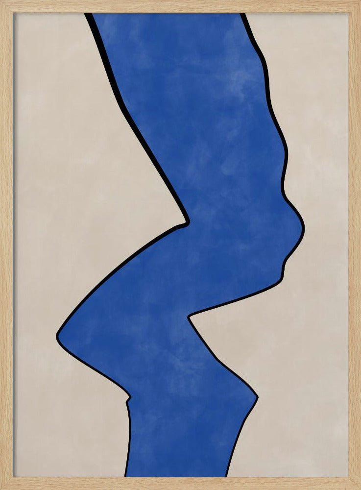 Gedurfde blauwe contour | Poster