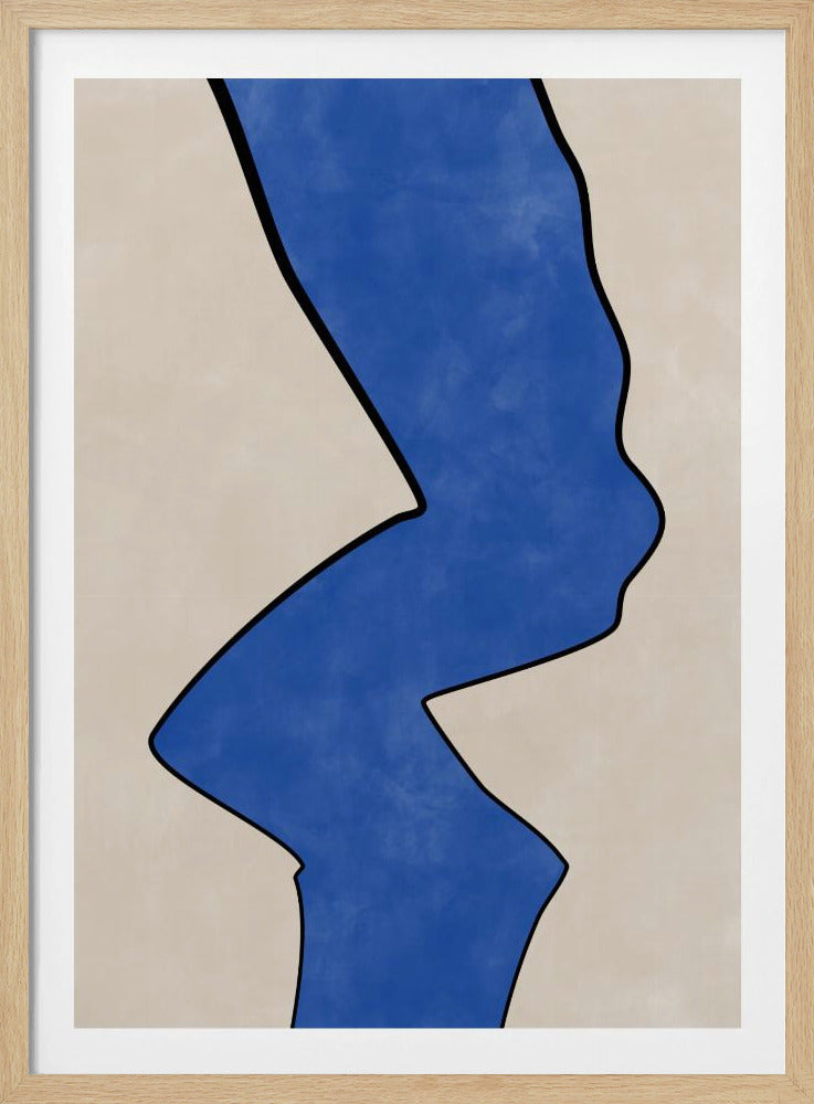 Gedurfde blauwe contour | Poster
