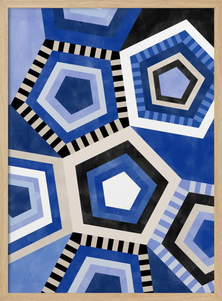 Geometrisch patroon met zeshoekige vorm | Poster