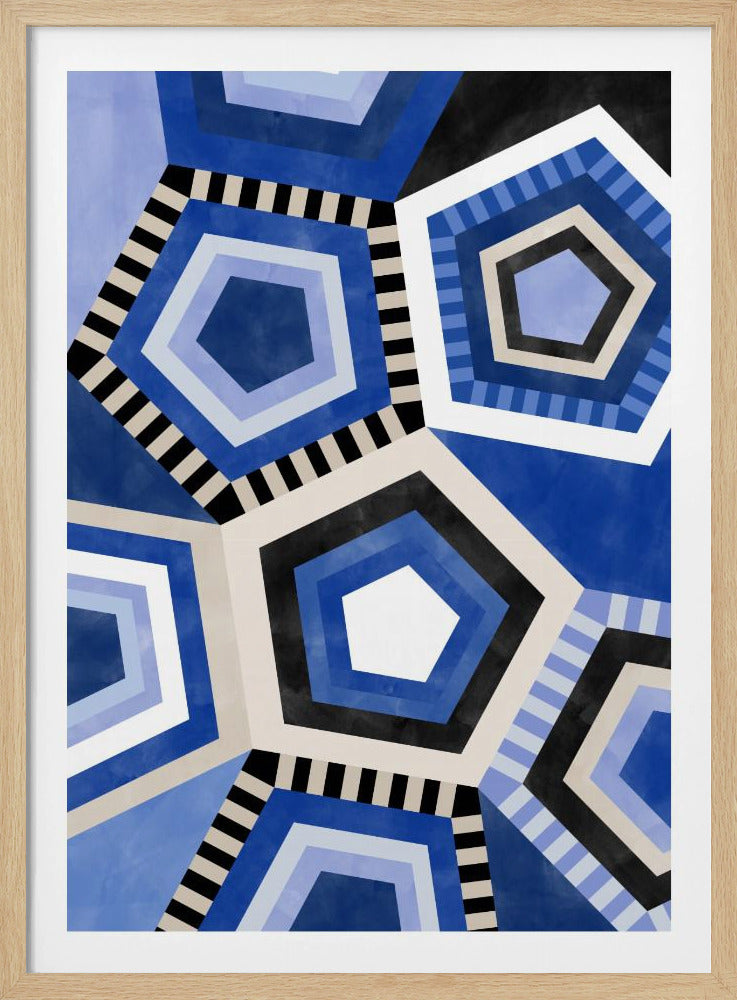Geometrisch patroon met zeshoekige vorm | Poster