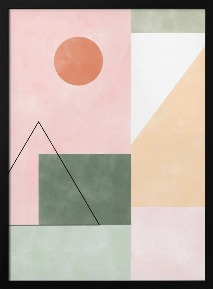 Pasteltinten met minimalistische vormen | Poster