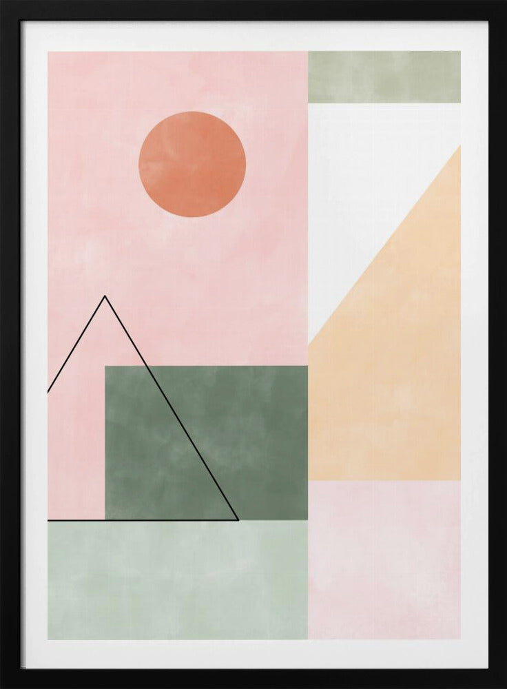 Pasteltinten met minimalistische vormen | Poster