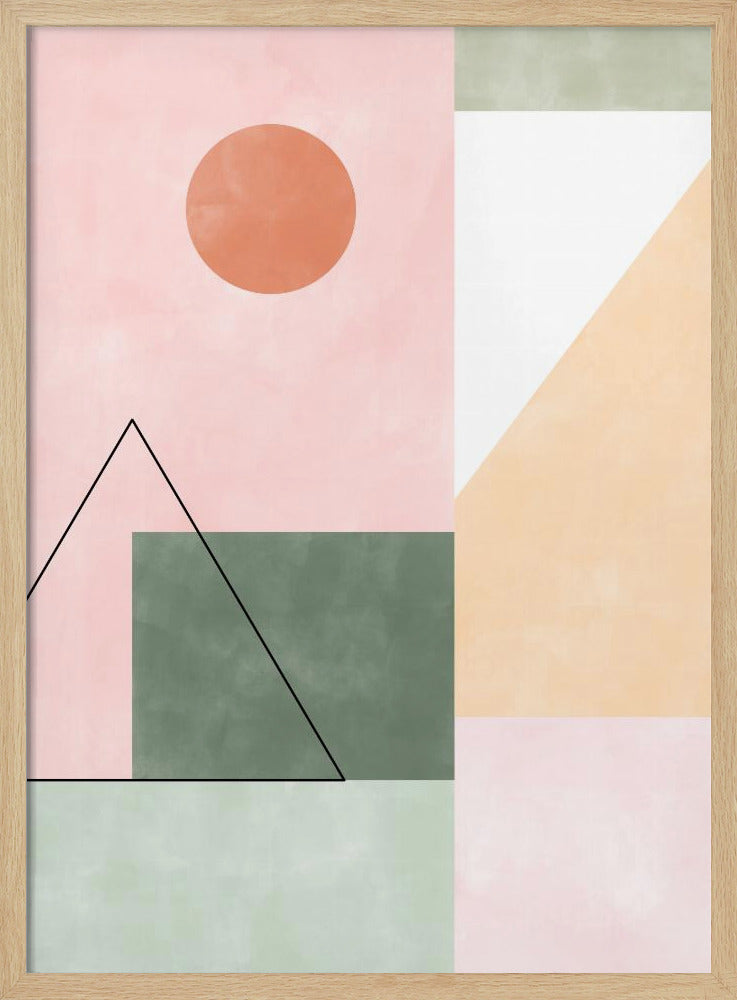 Pasteltinten met minimalistische vormen | Poster
