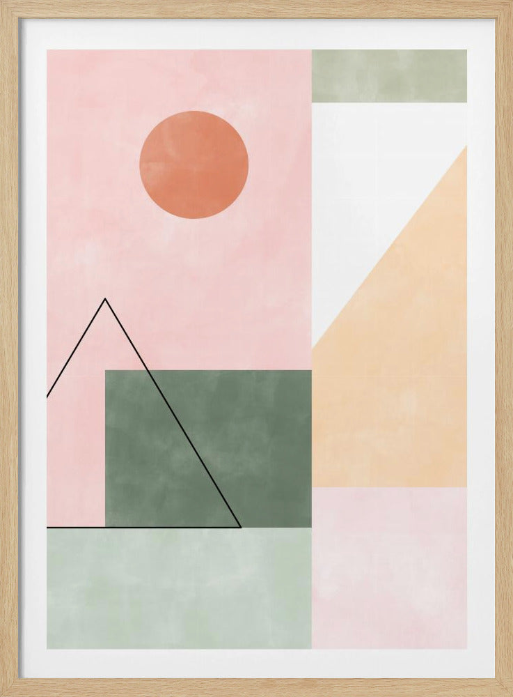 Pasteltinten met minimalistische vormen | Poster