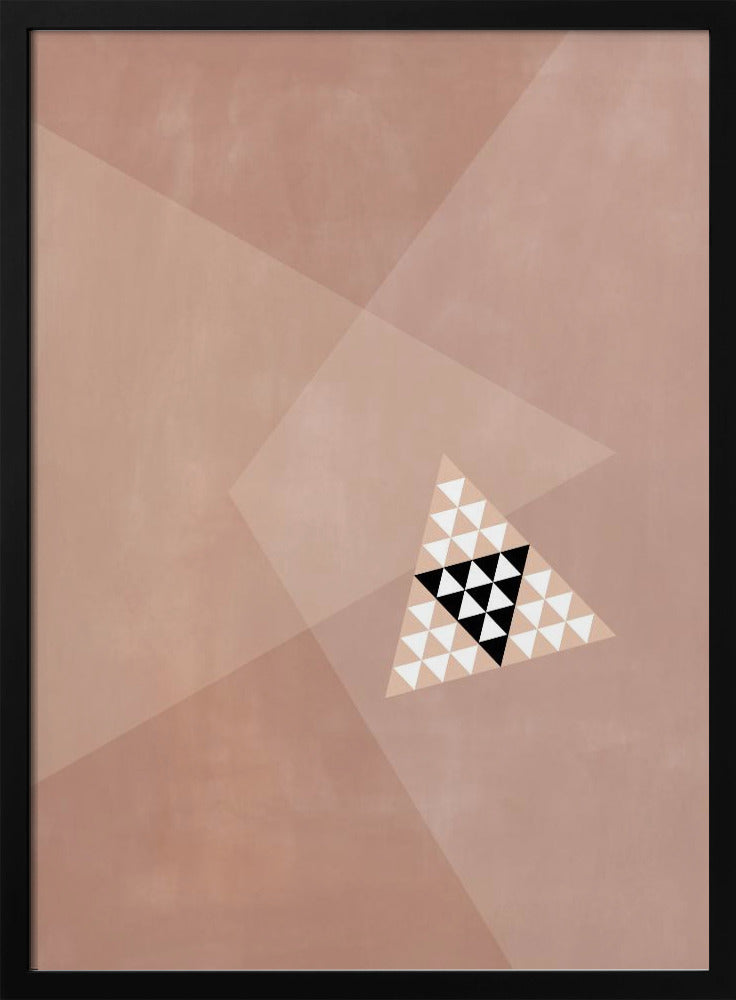Geometrisch ontwerp met een centraal driehoekig patroon | Poster