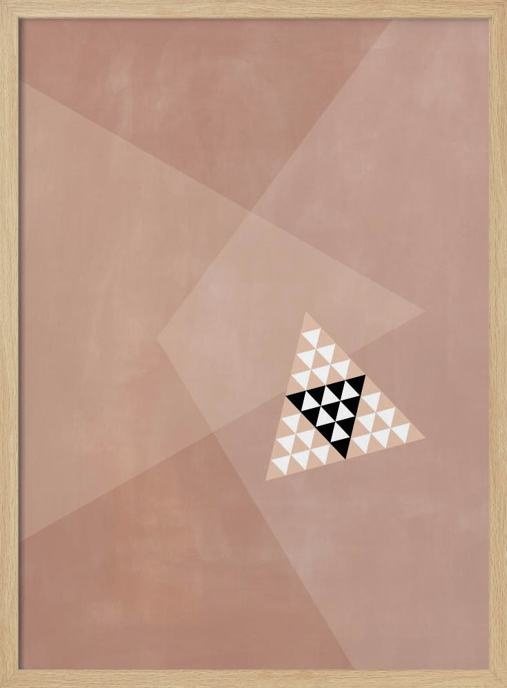 Geometrisch ontwerp met een centraal driehoekig patroon | Poster