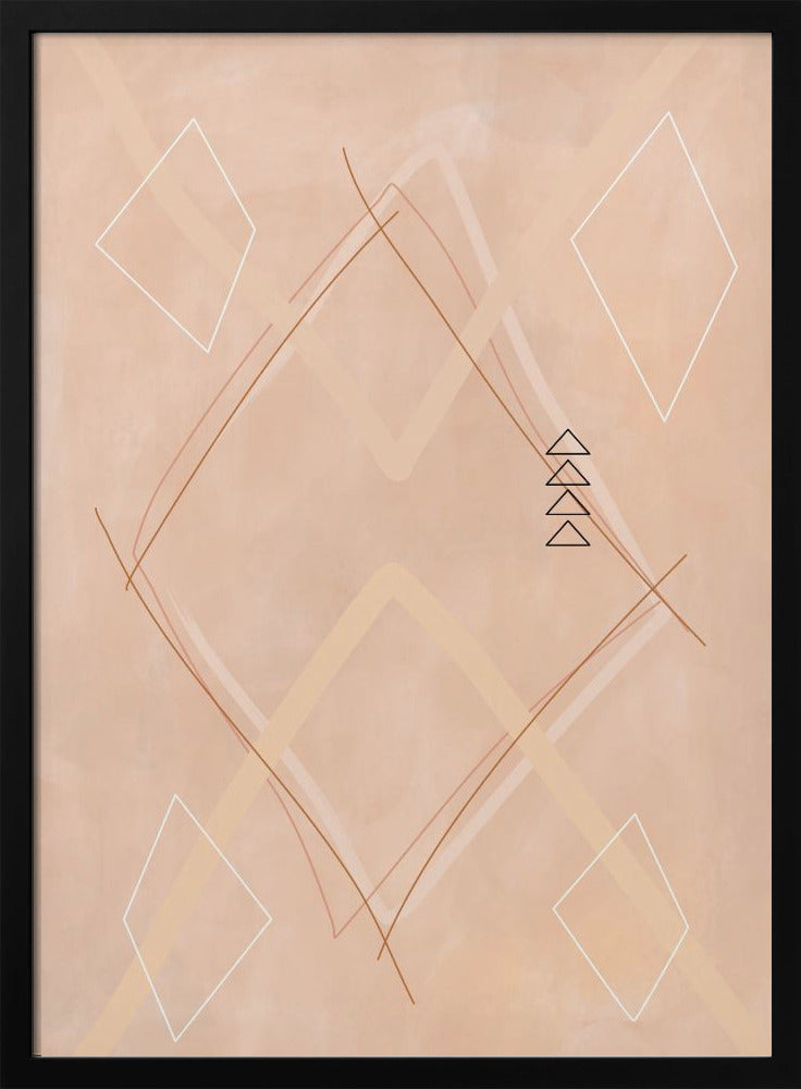 Abstracte geometrische kunst beige tinten | Poster