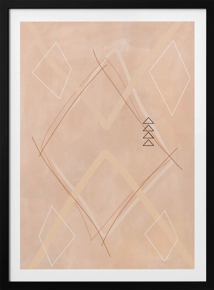 Abstracte geometrische kunst beige tinten | Poster