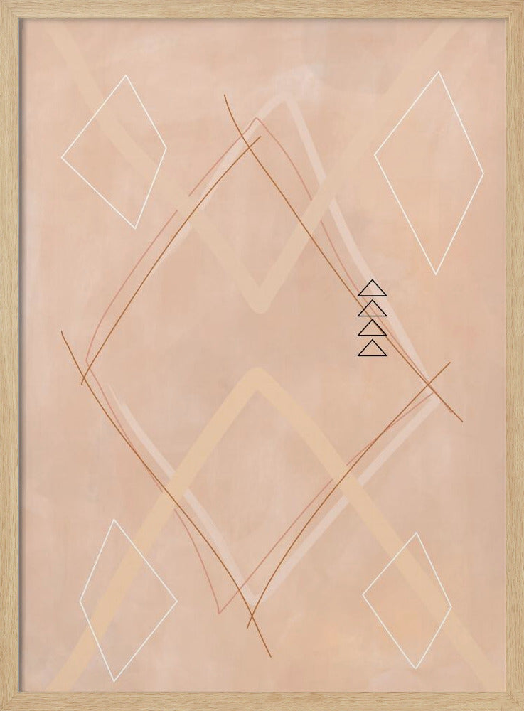 Abstracte geometrische kunst beige tinten | Poster