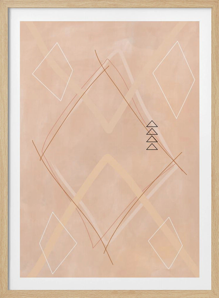 Abstracte geometrische kunst beige tinten | Poster