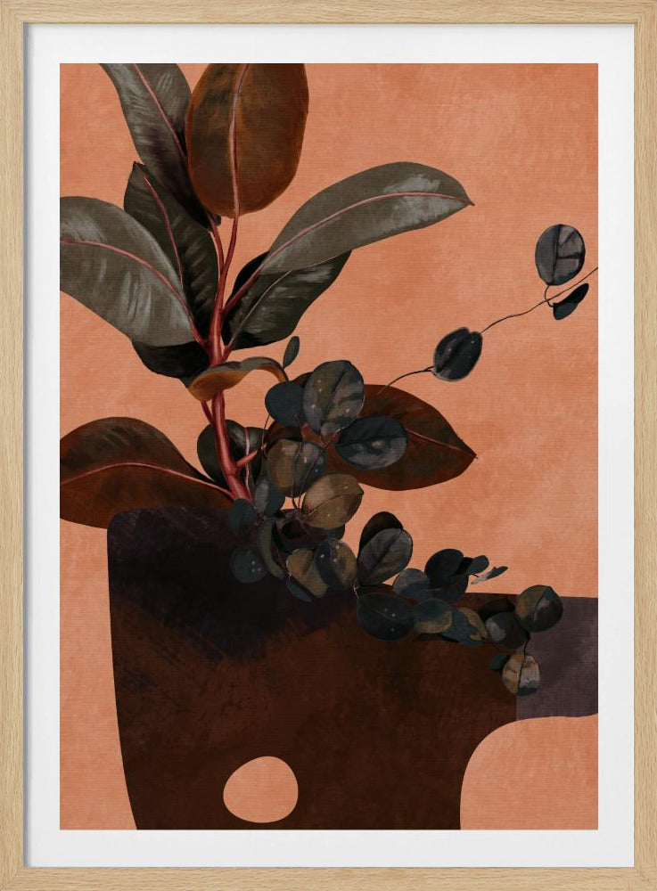 Bladeren Meer 6 Rood | Poster