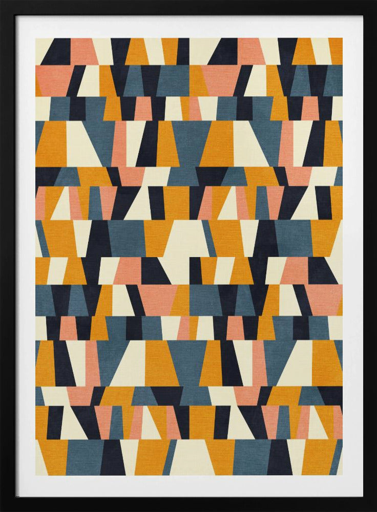 Regenboog Plus Vormen Blauw Mosterd14 | Poster