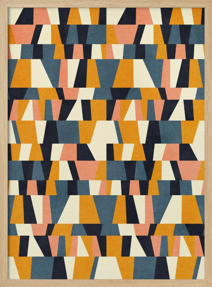 Regenboog Plus Vormen Blauw Mosterd14 | Poster