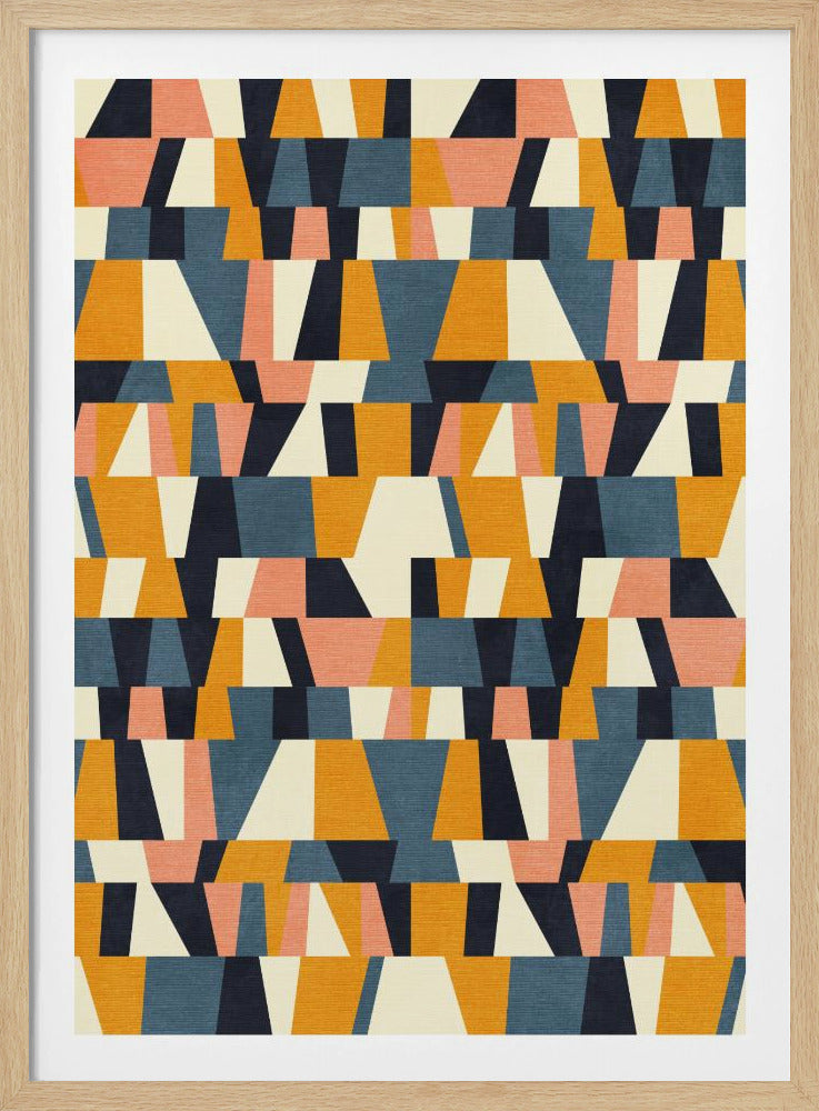 Regenboog Plus Vormen Blauw Mosterd14 | Poster
