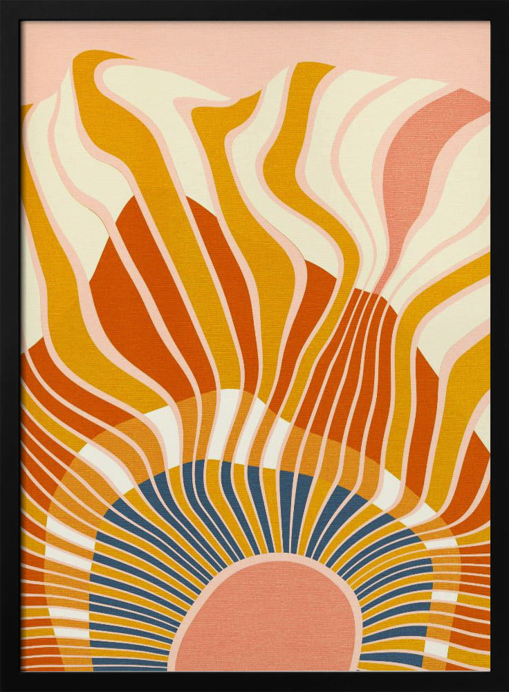Regenboog Plus Vormen Blauw Mosterd12 | Poster