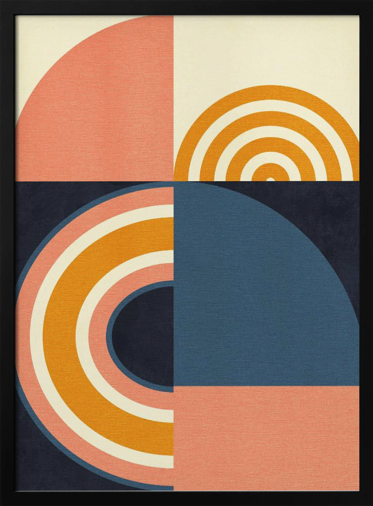 Regenboog Plus Vormen Blauw Mosterd9 | Poster