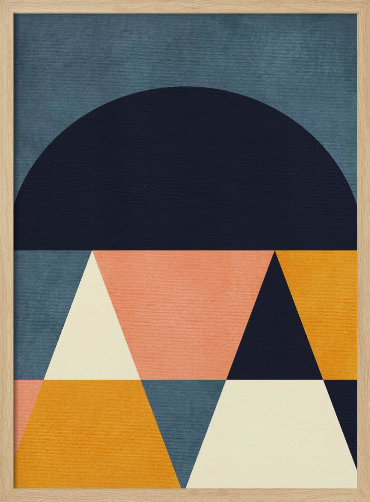 Regenboog Plus Vormen Blauw Mosterd4 | Poster