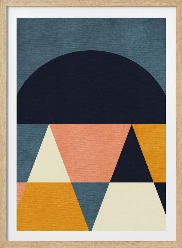 Regenboog Plus Vormen Blauw Mosterd4 | Poster