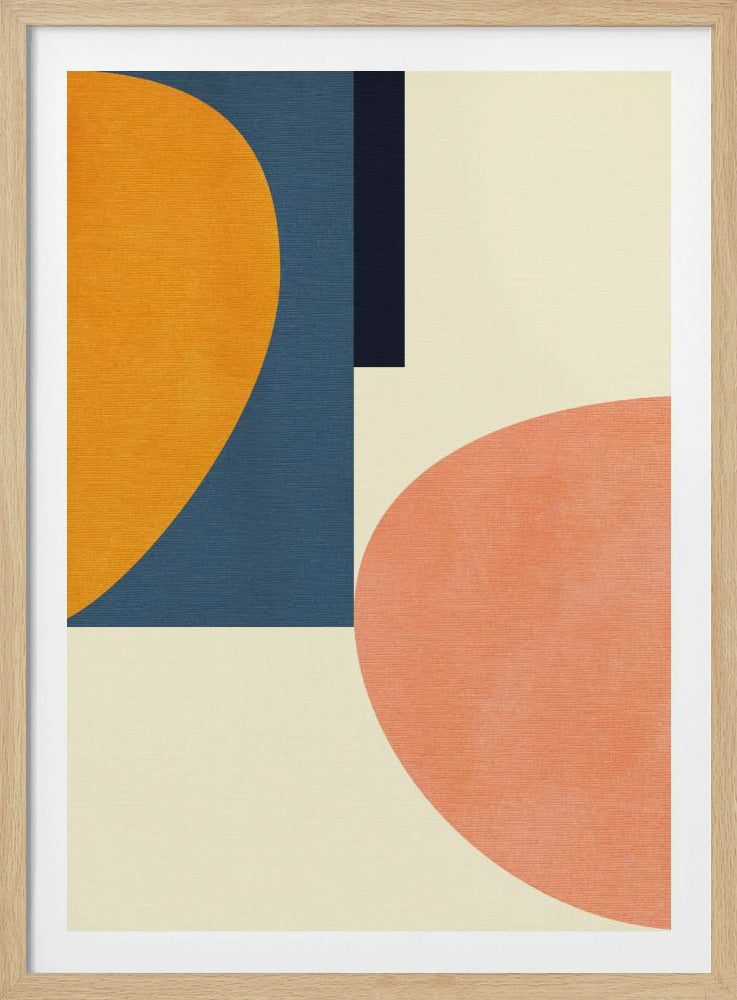 Regenboog Plus Vormen Blauw Mosterd1 | Poster