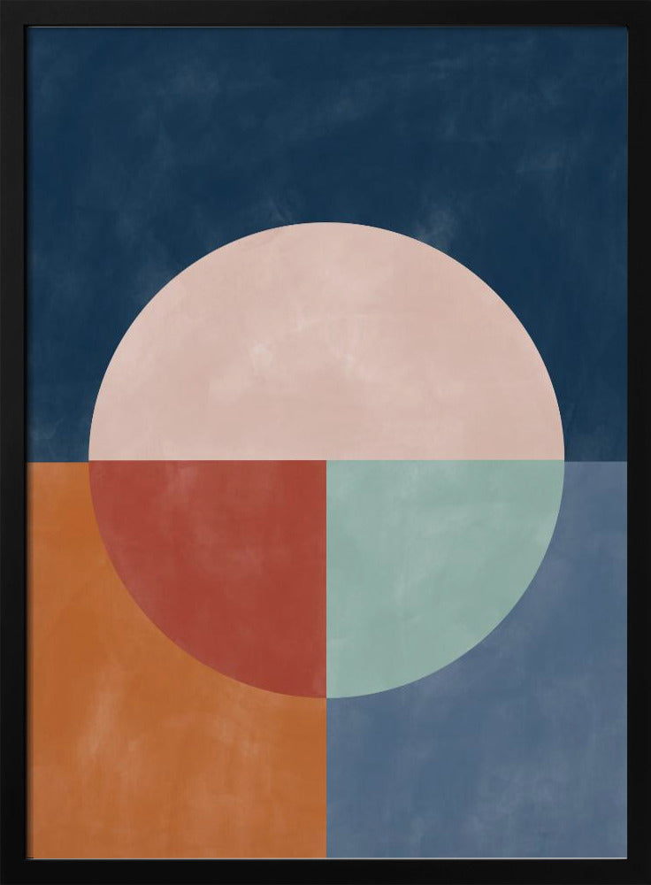 Geometrische abstractie met een grote pastelcirkel | Poster