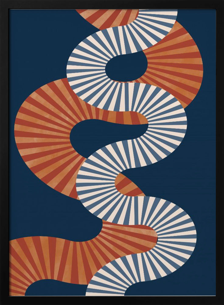 Wikkelpatroon in retrokleuren | Poster