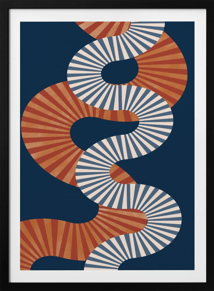 Wikkelpatroon in retrokleuren | Poster