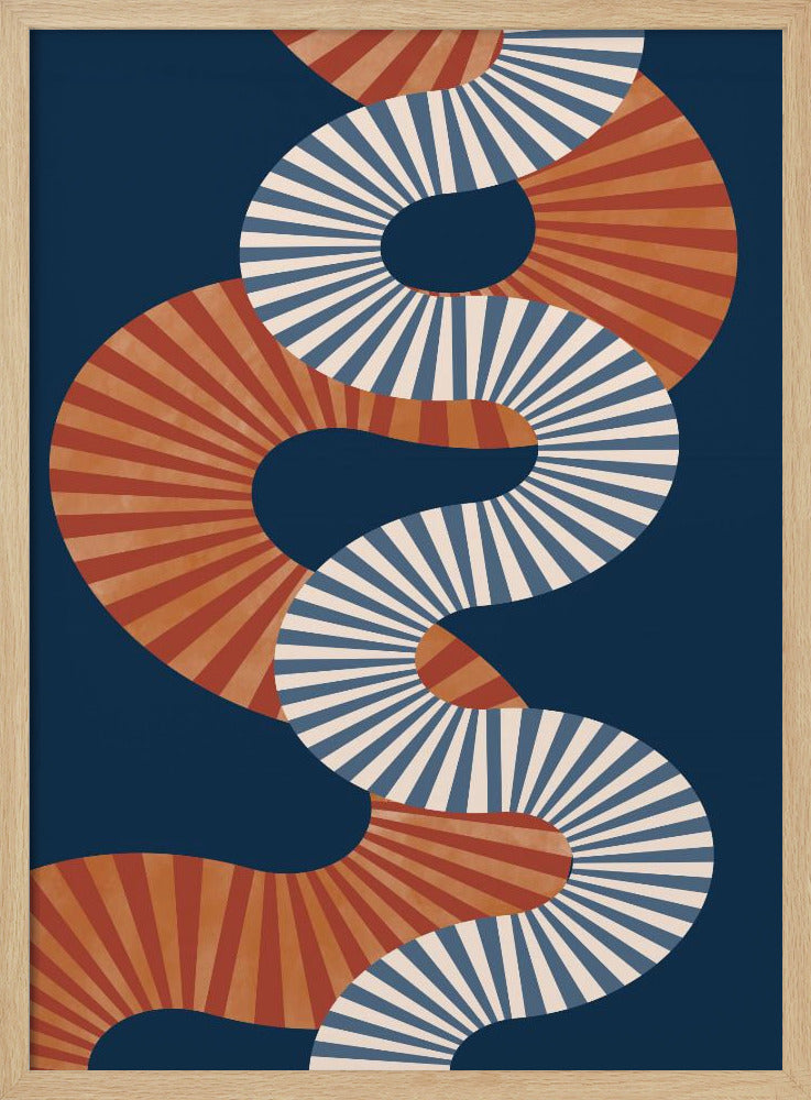 Wikkelpatroon in retrokleuren | Poster