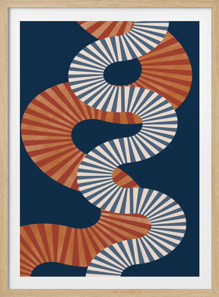 Wikkelpatroon in retrokleuren | Poster