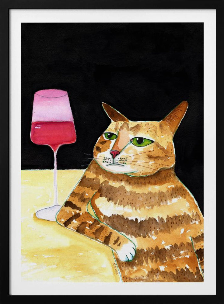 Kattenvrijdagavonddrankjes Wijn Grappige kattenhumor | Poster