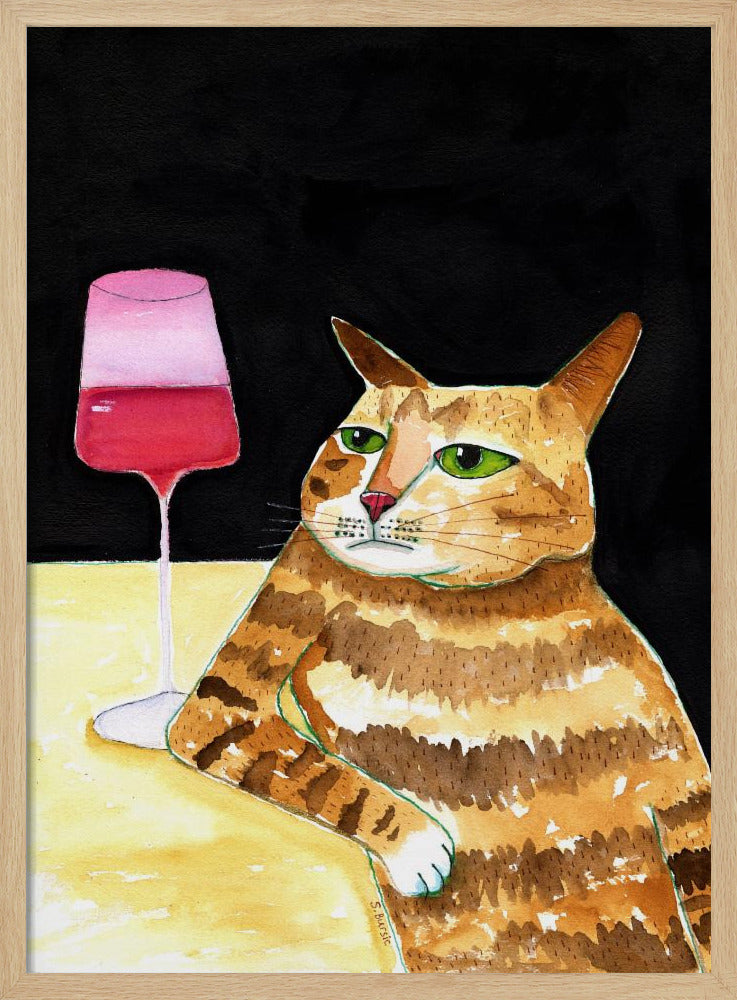 Kattenvrijdagavonddrankjes Wijn Grappige kattenhumor | Poster