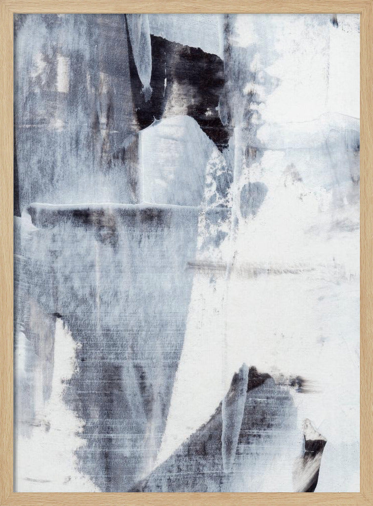 Penseelstreken in monochrome tinten | Poster