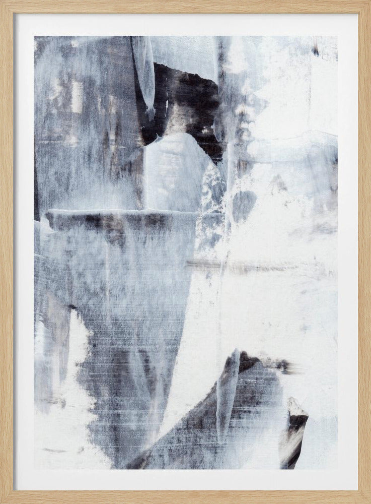 Penseelstreken in monochrome tinten | Poster