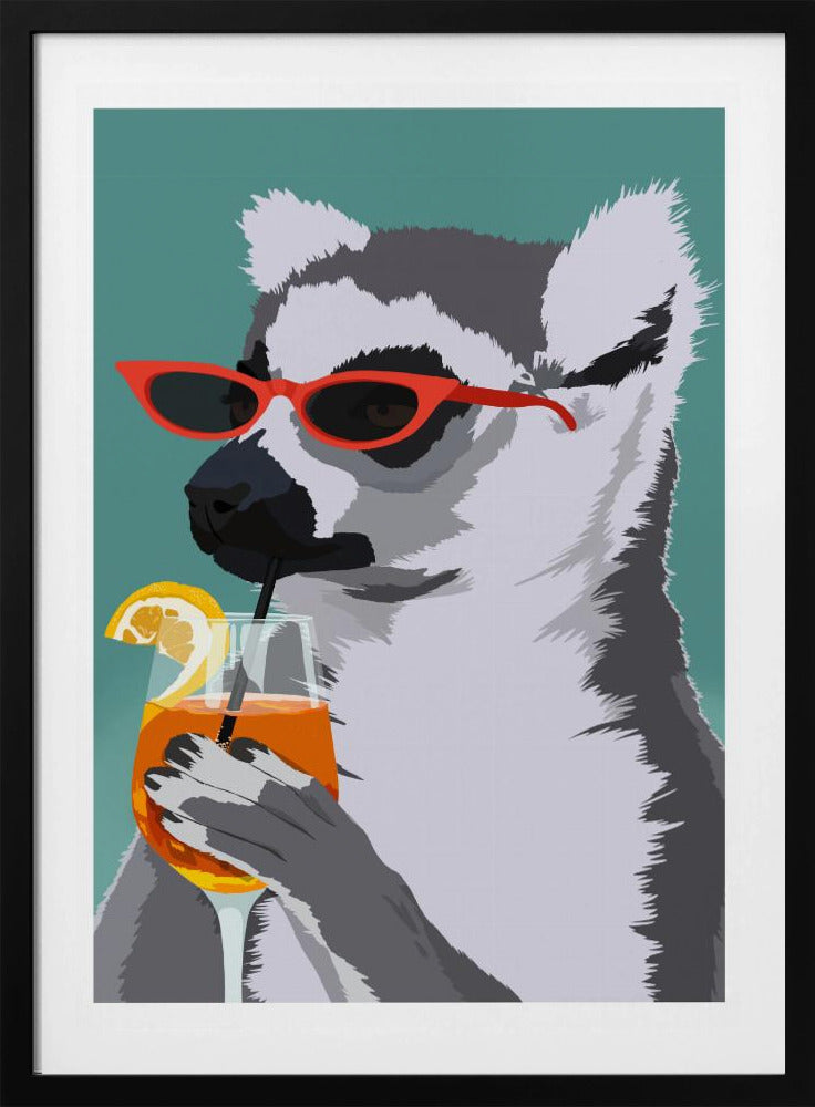 Jugdy Lemur met Drank | Poster