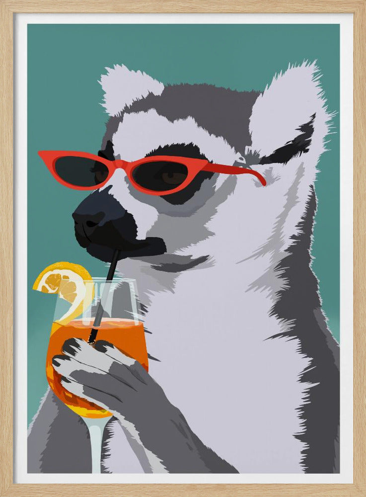 Jugdy Lemur met Drank | Poster
