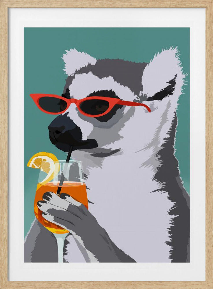 Jugdy Lemur met Drank | Poster