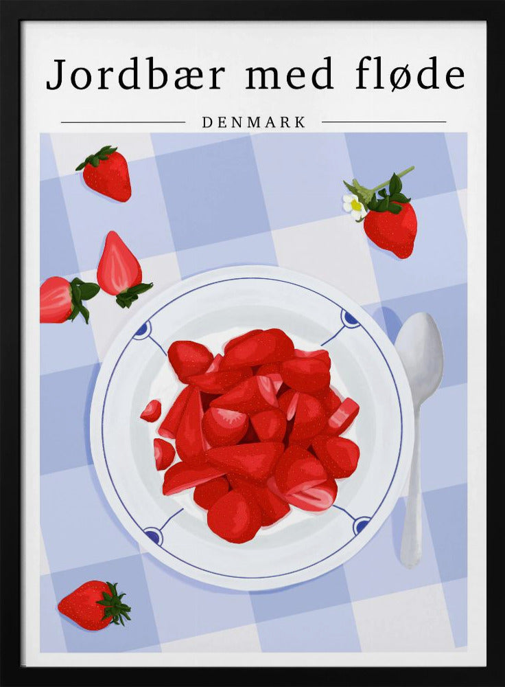 Aardbei met slagroom - Denemarken | Poster