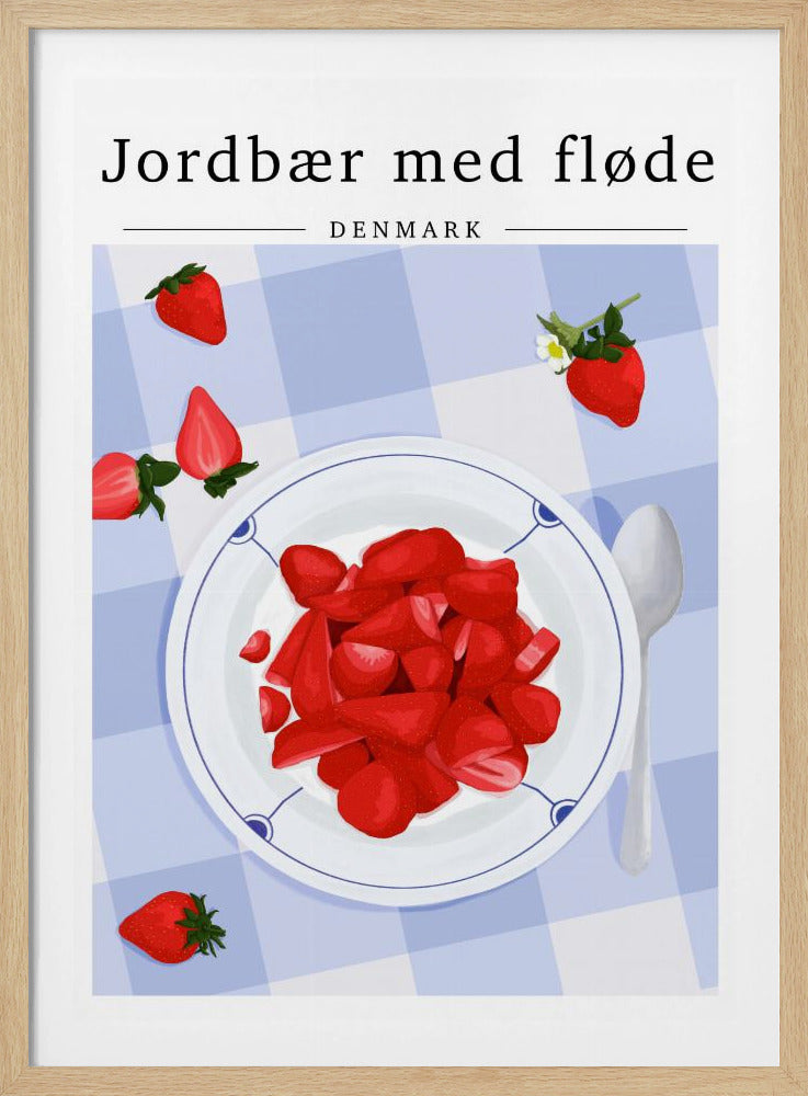 Aardbei met slagroom - Denemarken | Poster