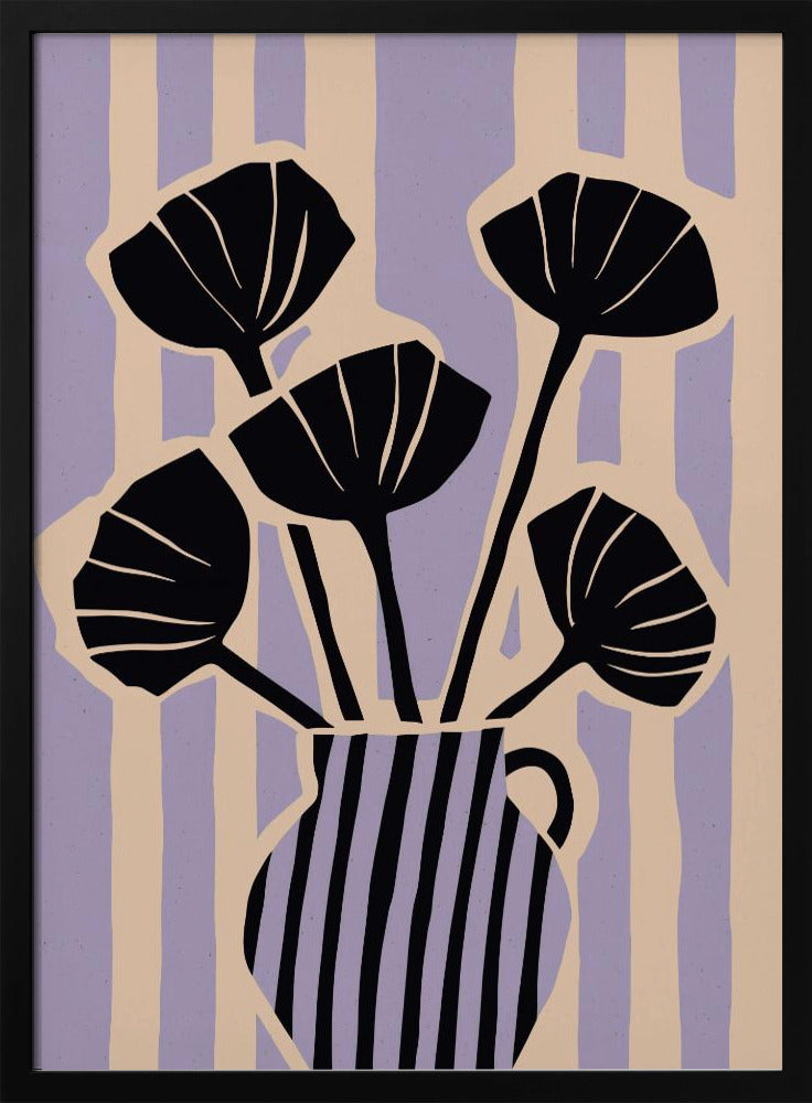 Gestreepte Bloesemvaas | Poster