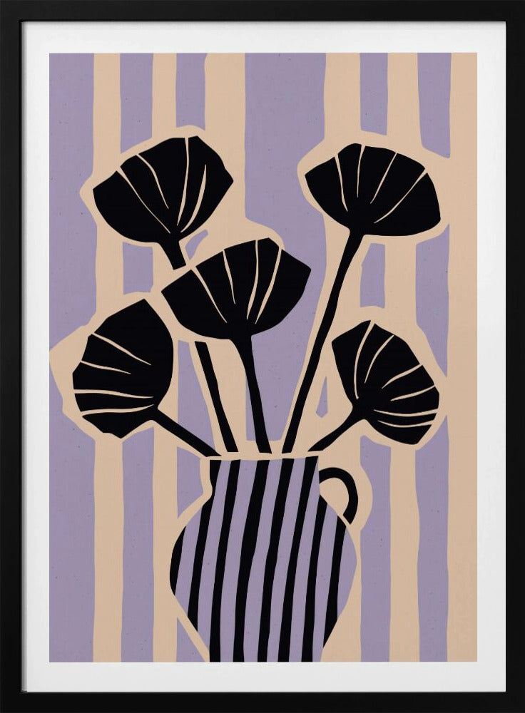Gestreepte Bloesemvaas | Poster