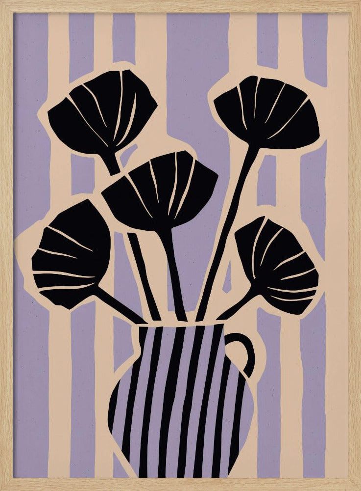 Gestreepte Bloesemvaas | Poster