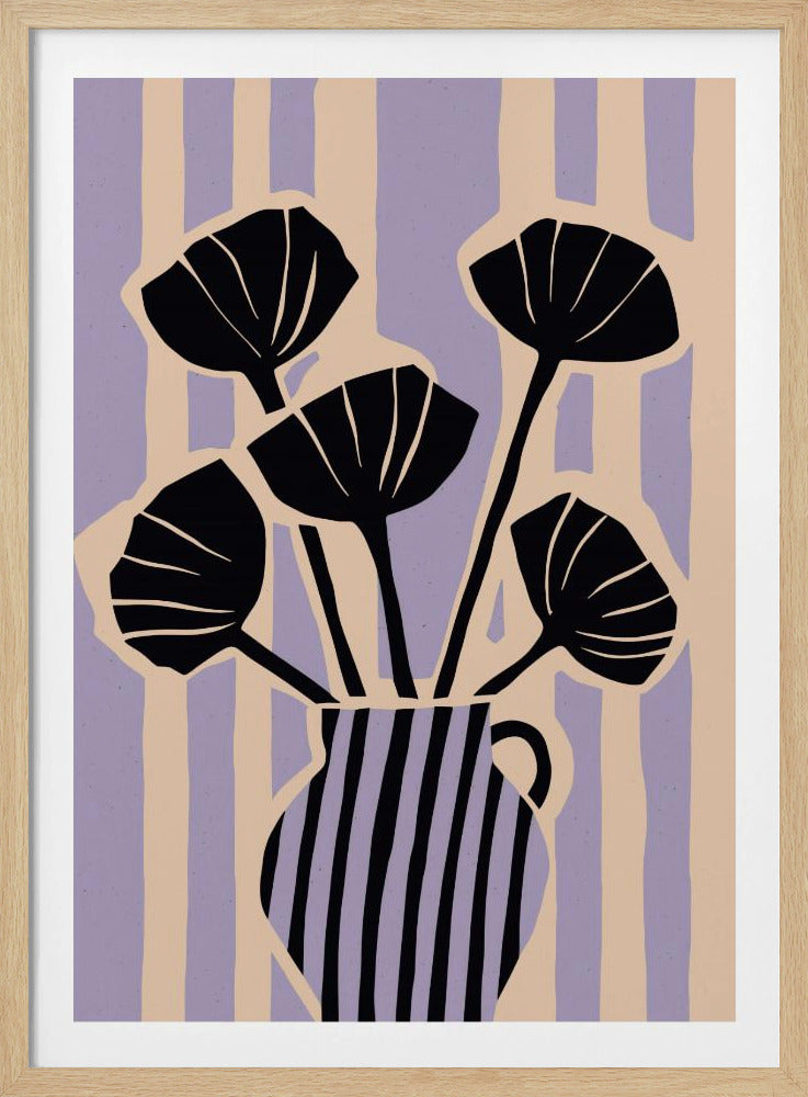 Gestreepte Bloesemvaas | Poster