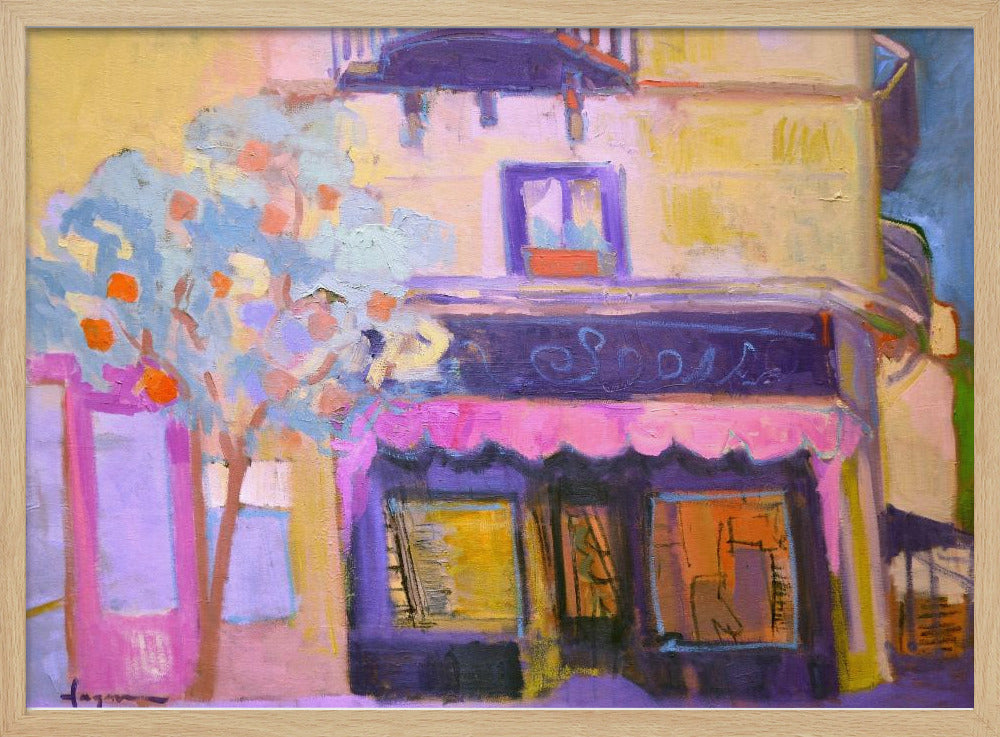 Levendige caféscène | Poster