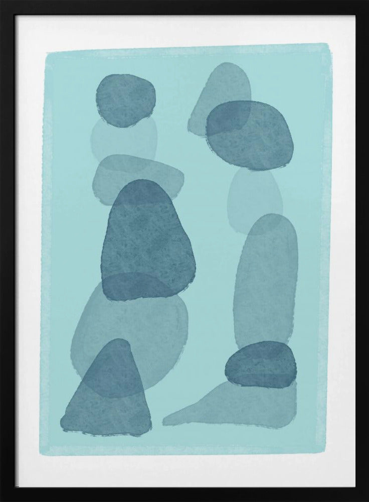 aquarelvlekken blauw abstract minimal modern art | Poster