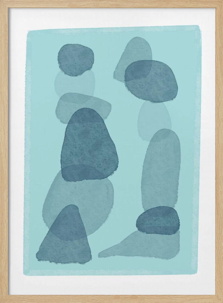 aquarelvlekken blauw abstract minimal modern art | Poster