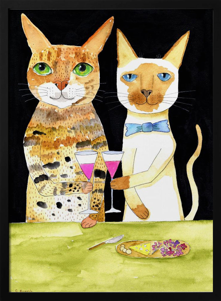 Katten drinken hun beste vrienden | Poster